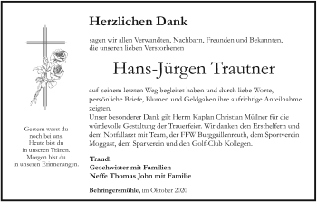 Anzeige von Hans Jürgen Trautner von MGO