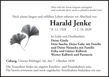 Anzeige von Harald Jenke von MGO