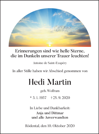 Anzeige von Hedi Martin von MGO