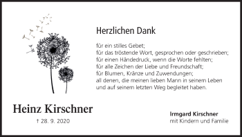 Anzeige von Heinz Kirschner von MGO