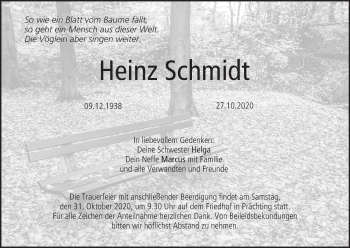 Anzeige von Heinz Schmidt von MGO