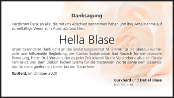 Anzeige von Hella Blase von MGO