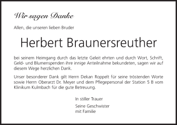 Anzeige von Herbert Braunersreuther von MGO