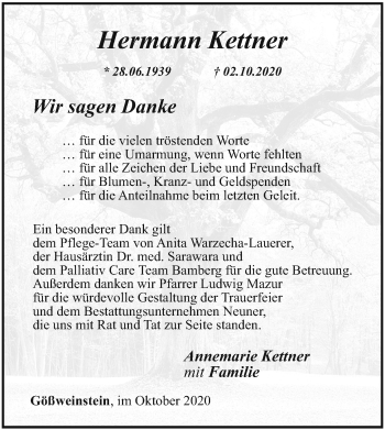 Anzeige von Hermann Kellner von MGO