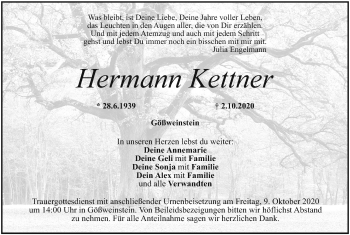 Anzeige von Hermann Kettner von MGO