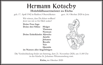 Anzeige von Hermann Kotschy von MGO