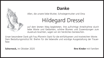 Anzeige von Hildegard Dressel von MGO