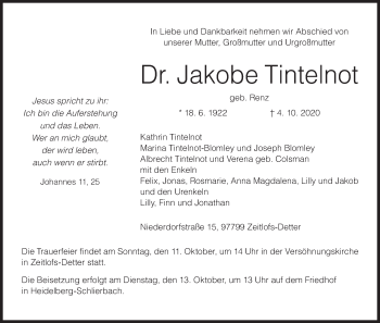 Anzeige von Jakobe Tintelnot von MGO