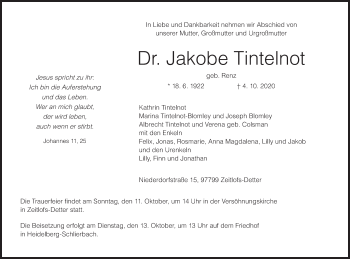 Anzeige von Jakobe Tintelnot von MGO