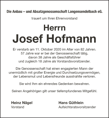 Anzeige von Josef Hofmann von MGO