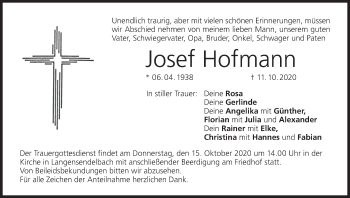 Anzeige von Josef Hofmann von MGO