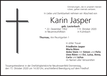 Anzeige von Karin Jasper von MGO