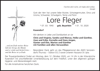 Anzeige von Lore Fleger von MGO
