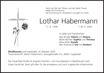 Anzeige von Lothar Habermann von MGO
