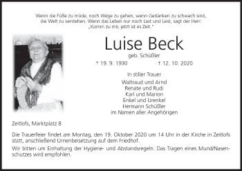 Anzeige von Luise Beck von MGO