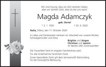 Anzeige von Magda Adamczyk von MGO