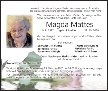 Anzeige von Magda Mattes von MGO