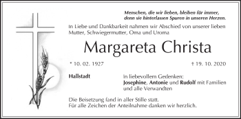 Anzeige von Margareta Christa von MGO