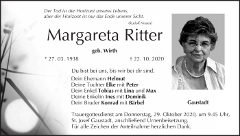 Anzeige von Margareta Ritter von MGO