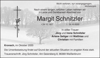 Anzeige von Margit Schnitzler von MGO