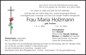 Anzeige von Maria Holzmann von MGO
