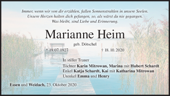 Anzeige von Marianne Heim von MGO