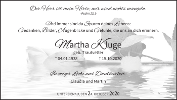 Anzeige von Martha Kluge von MGO