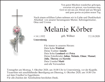 Anzeige von Melanie Körber von MGO