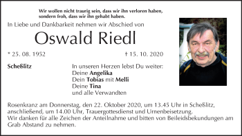Anzeige von Oswald Riedl von MGO