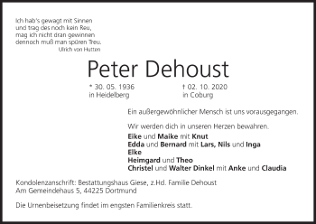 Anzeige von Peter Dehoust von MGO