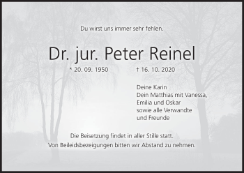 Anzeige von Peter Reinel von MGO