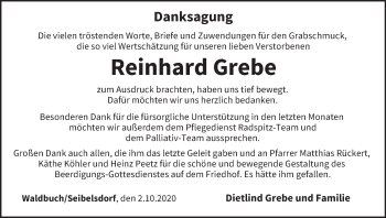 Anzeige von Reinhard Grebe von MGO