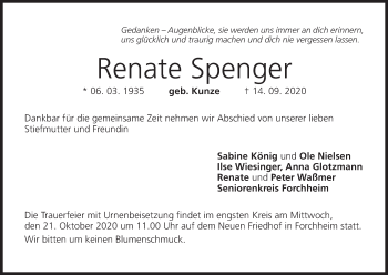 Anzeige von Renate Spenger von MGO