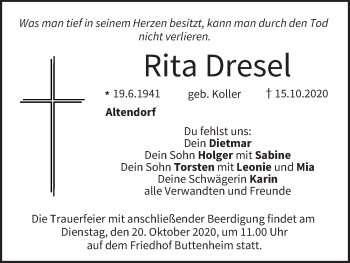 Anzeige von Rita Dresel von MGO