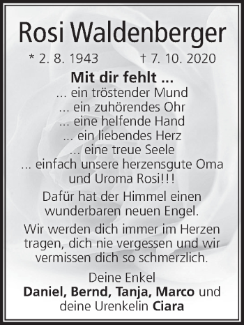 Anzeige von Rosi Waldenberger von MGO