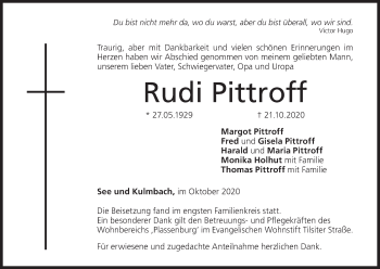 Anzeige von Rudi Pittroff von MGO