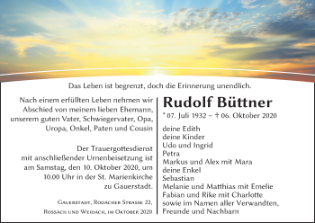 Anzeige von Rudolf Büttner von MGO