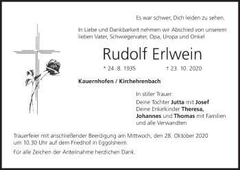 Anzeige von Rudolf Erlwein von MGO