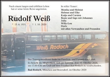 Anzeige von Rudolf Weiß von MGO