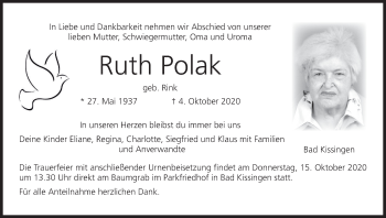 Anzeige von Ruth Polak von MGO