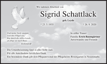 Anzeige von Sigrid Schattlack von MGO