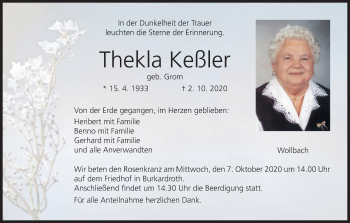 Anzeige von Thekla Keßler von MGO