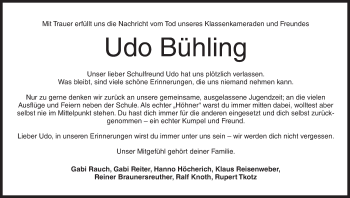 Anzeige von Udo Bühling von MGO
