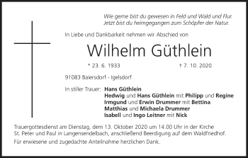 Anzeige von Wilhelm Güthlein von MGO