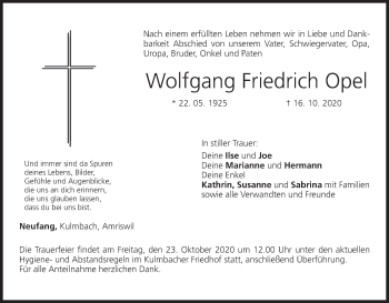 Anzeige von Wolfgang Friedrich Opel von MGO