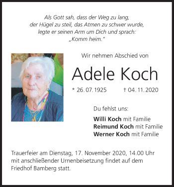 Anzeige von Adele Koch von MGO