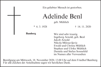 Anzeige von Adelinde Benl von MGO
