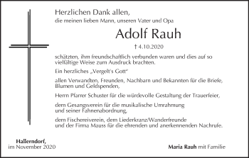 Anzeige von Adolf Rauh von MGO