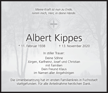 Anzeige von Albert Kippes von MGO
