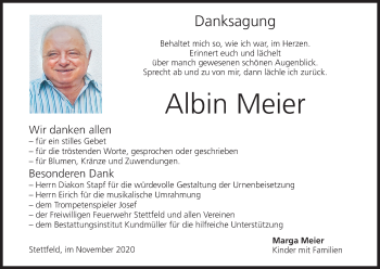 Anzeige von Albin Meier von MGO